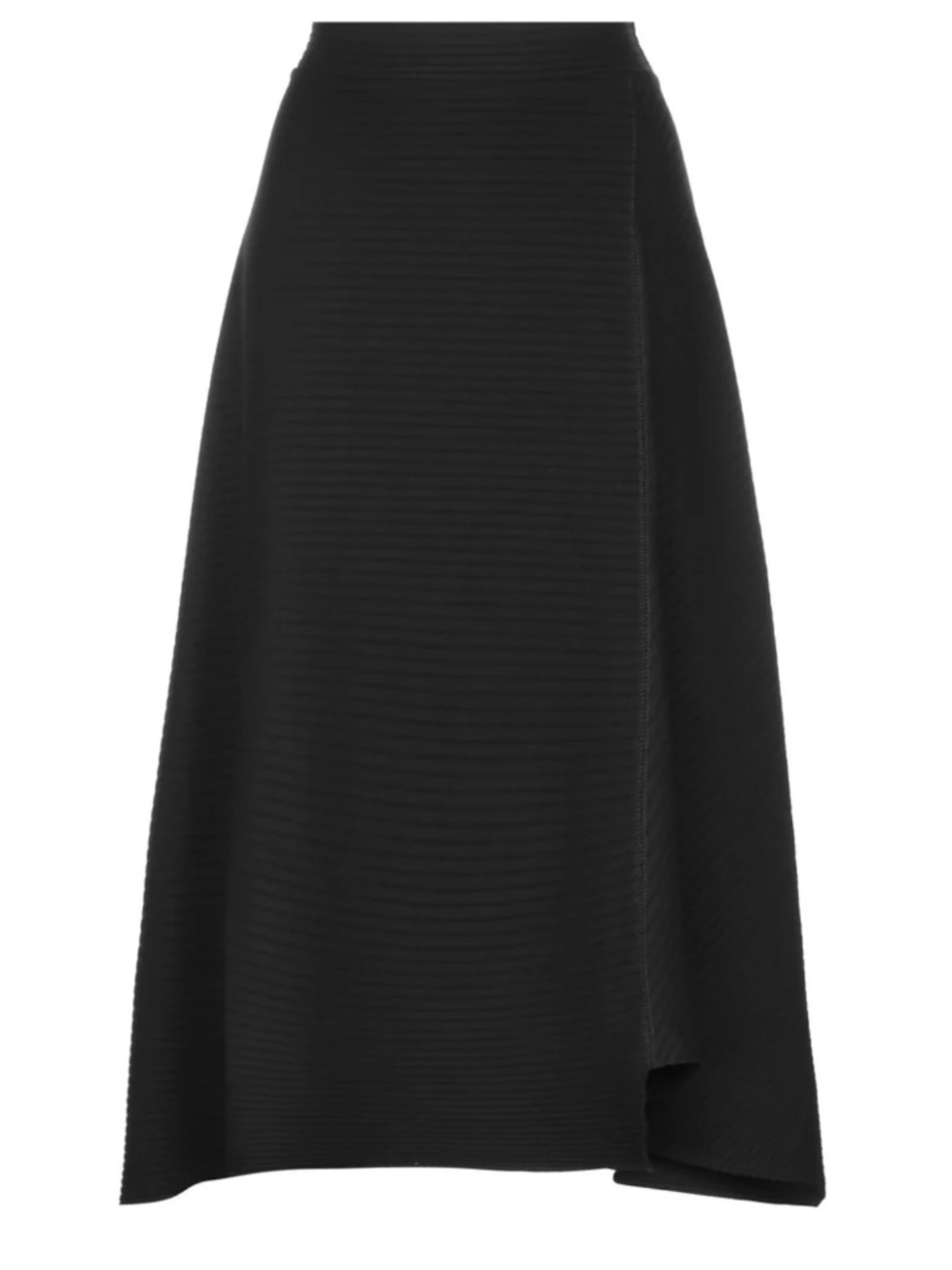 Parni Wide Ribbed Midi Skirt Black EUC Small